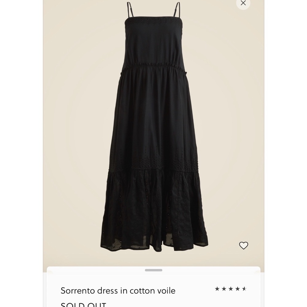 J. Crew Black Maxi Sundress with Spaghetti Straps